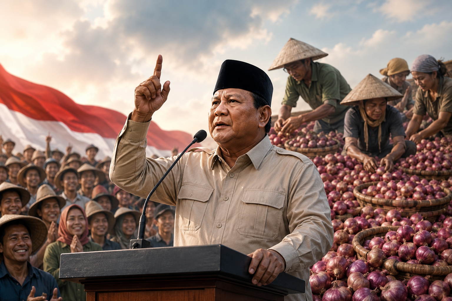 Pidato Prabowo Pengupas Bawang